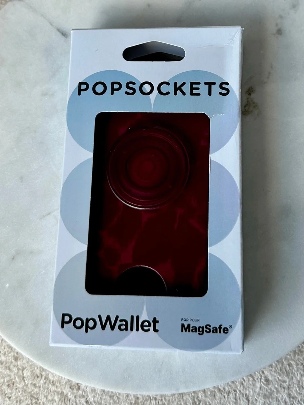 PopSockets PopWallet MagSafe Phone Grip - Burgundy Velvet Berry - NEW